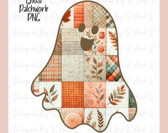 Patchwork Ghost PNG From Designed By R And R