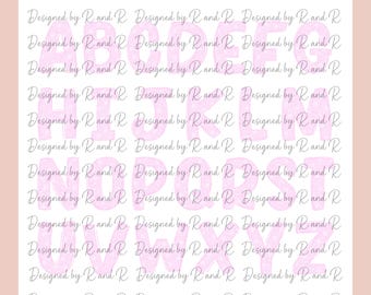 Pink Lace Doodle Letters PNG From Designed By R And R