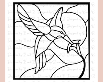 Hummingbird Mosaic Pattern For Laser Cutters From Designed By R And R