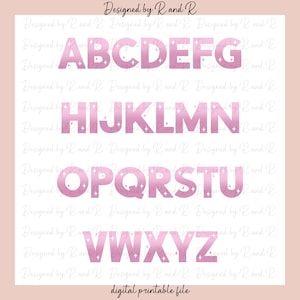 Shimmer Pink Alpha Letters From Designed By R And R