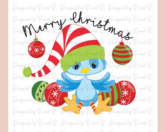 Merry Christmas Bluebird Printable Design From Designed By R And R