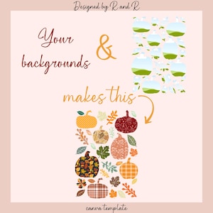 Pumpkins and Leaves Canva Frame Template From Designed By R And R