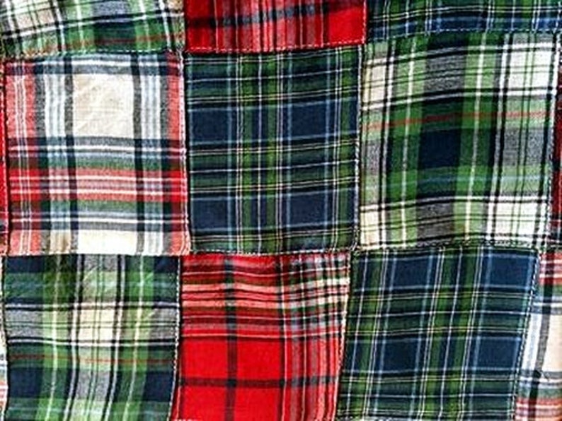 Madras Plaid Quilt Plaid Parches Madras Algodón Madras Parches Etsy