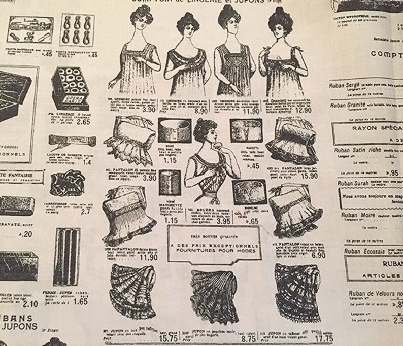 Victorian Catalog Retro Advertising Victorian Womens Clothing Accessories 19th Century Fashion Quilt Backing from Leutenegger BTY