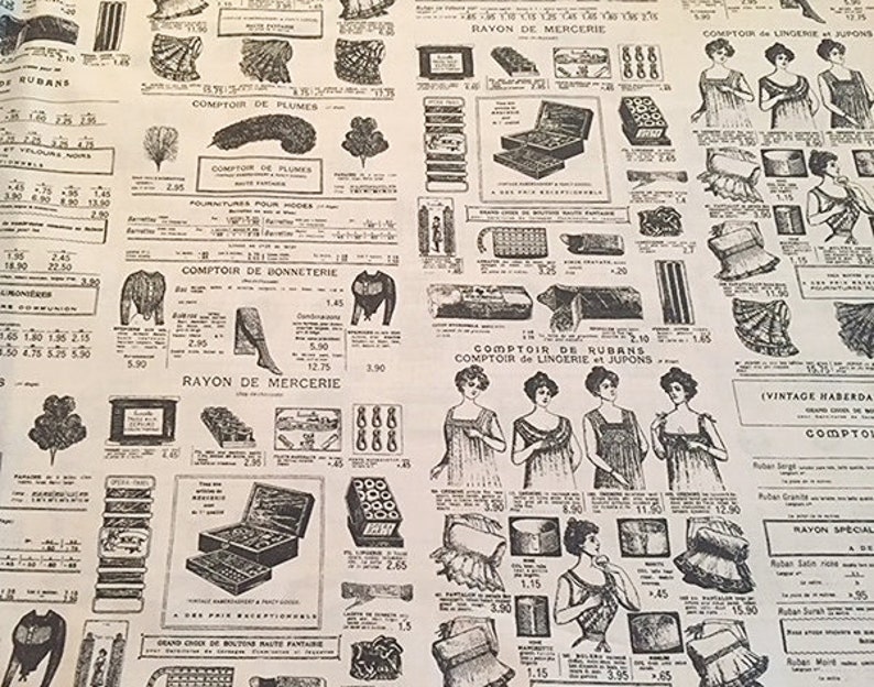 Victorian Catalog Retro Advertising Victorian Womens Clothing Accessories 19th Century Fashion Quilt Backing from Leutenegger BTY