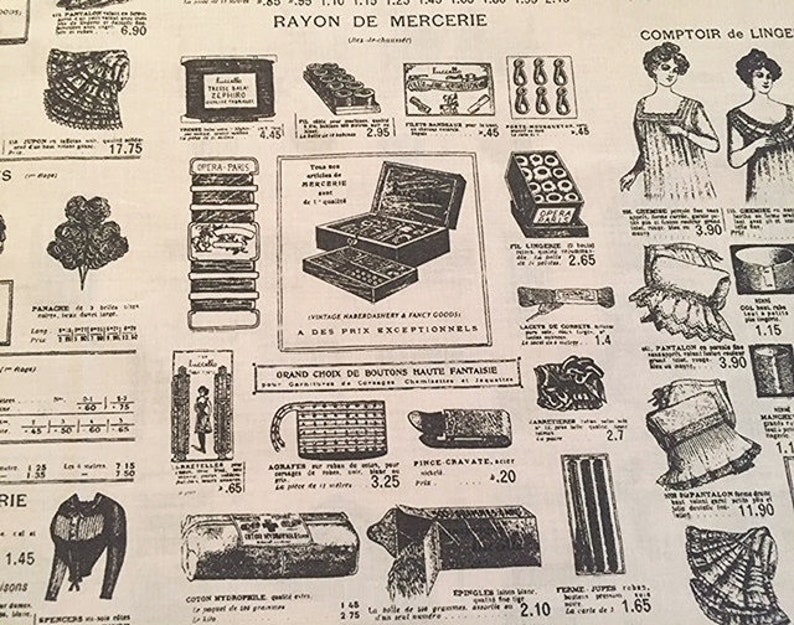 Victorian Catalog Retro Advertising Victorian Womens Clothing Accessories 19th Century Fashion Quilt Backing from Leutenegger BTY