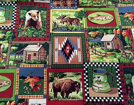 Hunting Cabin Fishing Lodge Fishing Tackle Vacation Moose Bear Etsy