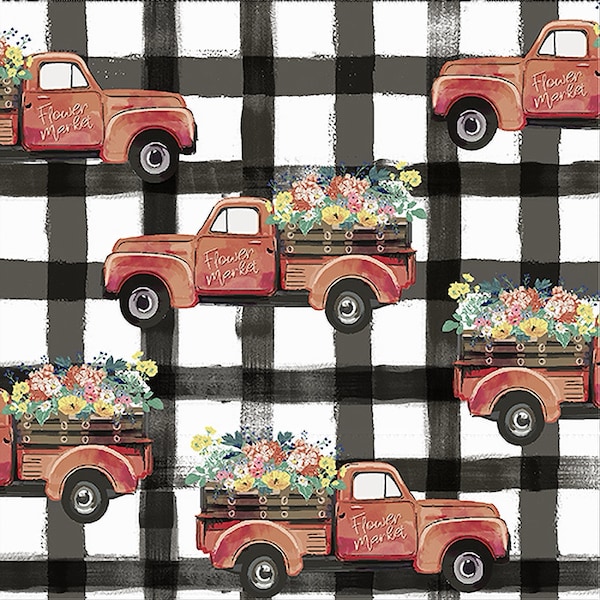 Flower Truck Flower Junction Rustic Truck Farm to Market Old Red Truck Loads of Flowers Old Farm Truck Farm Vehicle Rural Theme