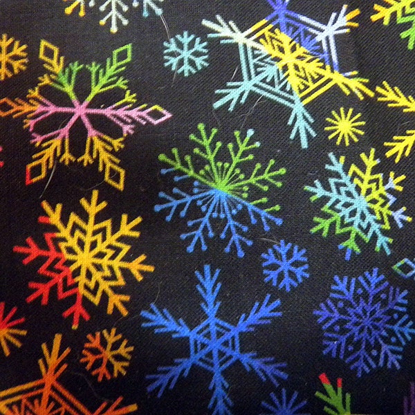 Colored Snowflakes Snow and Ice Snowstorm Winter Quilting Multi Colored Snow Scattered Snowflakes Snow Delightful Snowstorm Winter Weather