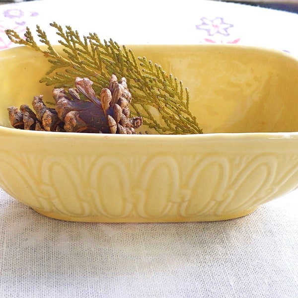 Cookson Pottery planter #A6 | yellow MCM ceramic planter | collectible | midcentury home | butter yellow accent bowl