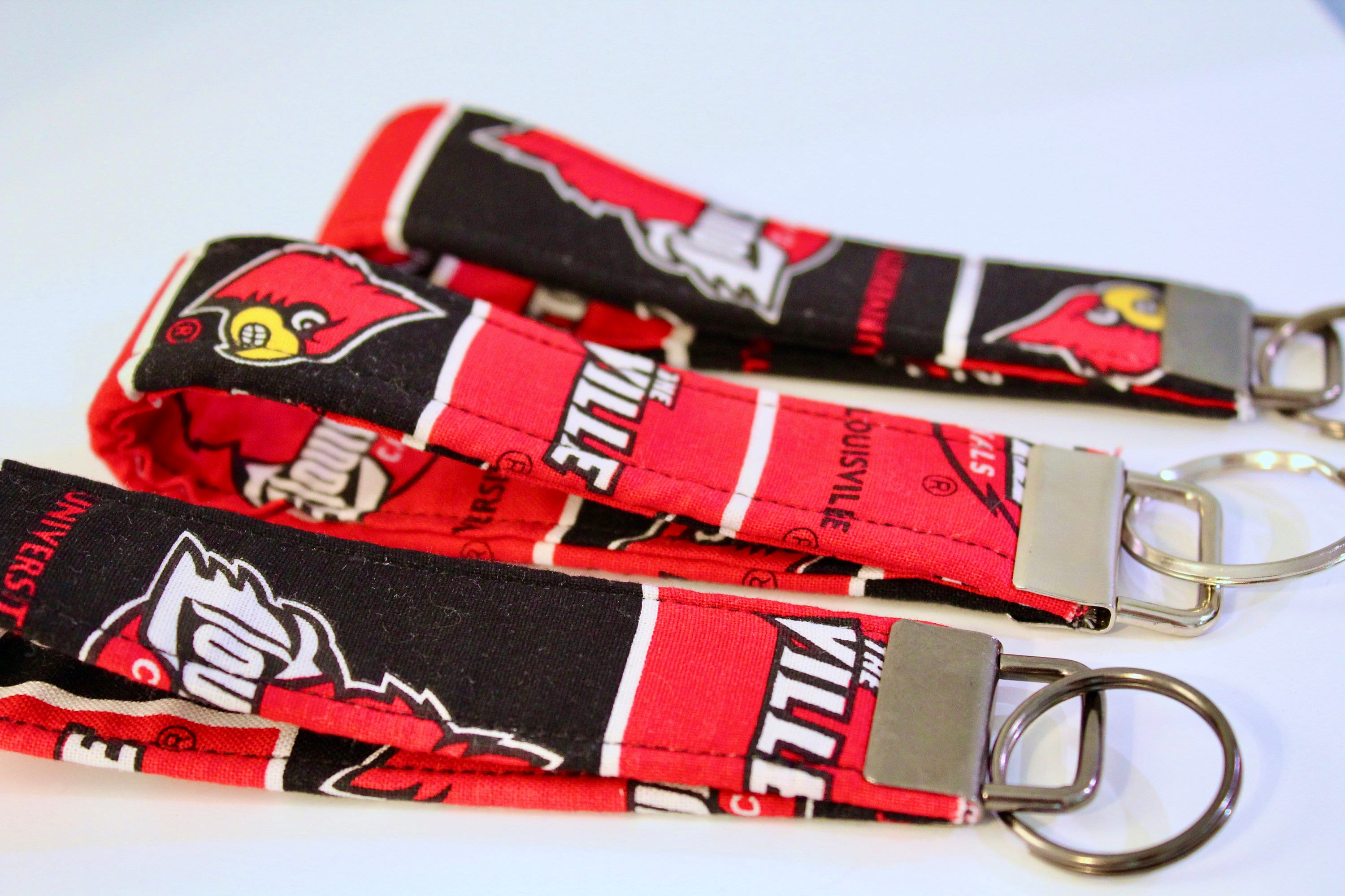 Go Team University if Louisville Cardinals inspired Key Fob Key Chain  Wristlet