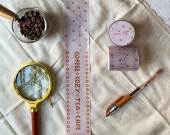 Cozy Cafe Washi Tape // CafeTile washi tape // Decorative washi tape // Coffee washi tape // Cafe themed Washi Tape