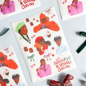 Sweet Winter Chicas // Sweet Winter Stickers // Winter Aesthetic Stickers // Washi Sticker Set
