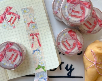 Cintas Coquette // Ribbon Washi Tape // Coquette Washi Tape// Cute Pink Washi Tape