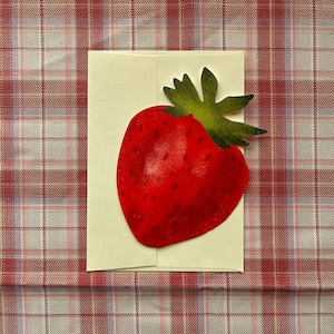 La Fresa Note Karte // Blanko gestanzte Erdbeere Karte // Strawberry Fresa Karte