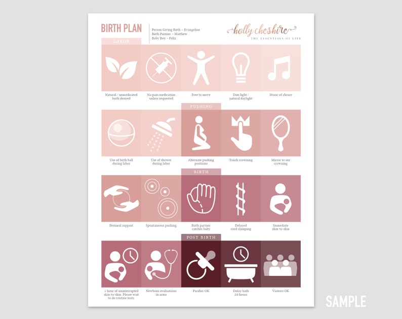 Buy Doula Visual Birth Plan Template Online in India - Etsy