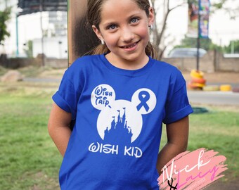 Make A Wish Shirt / Disney World  / Magic Kingdom Shirts / Wish Family Shirts / Awareness Ribbon & Cancer Ribbon Kids Wish Trip