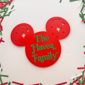 Disney Mouse Stroller Tag, Stroller Signs, Custom Last Name Sign, Stroller Nametags