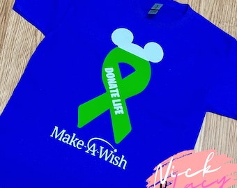Make A Wish Shirt / Personalized / Awareness Ribbon or Donate Life / Wish Family T-shirts / MAW Wish Kid