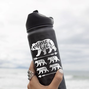 Personalized Mama Bear Water Bottle: Custom Stainless Steel Tumbler