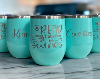 Wine Club | Book Club | Girls Night Out, Custom Personalized cocktail cup, Insulated stainless steel, Reading, Straw Lid, Engraved, gift