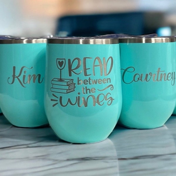 Wine Club | Book Club | Girls Night Out, Custom Personalized cocktail cup, Insulated stainless steel, Reading, Straw Lid, Engraved, gift