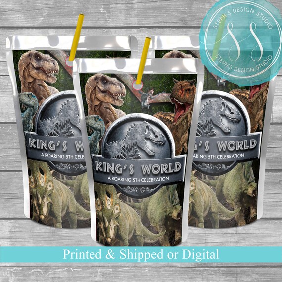 Jurassic Park Favor Personalized Jurassic Park Juice Pouch Label ...