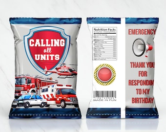 First Responder Chip Bag – Emergency Party Favor (Instant Download)