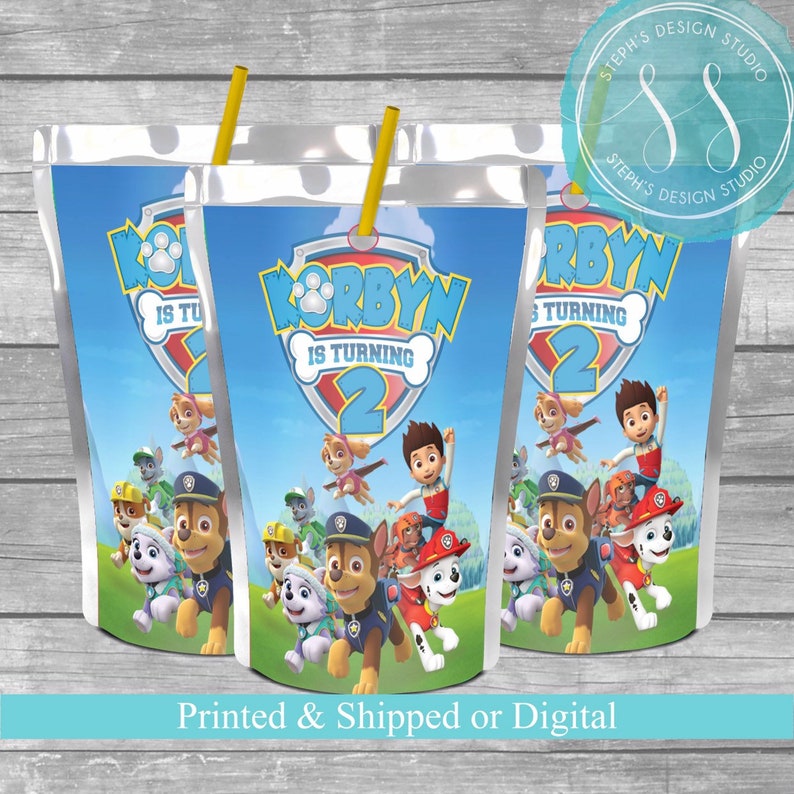 Paw Patrol Capri Sun Labels Paw Patrol Juice Labels Paw Patrol Birthday Paw Patrol
