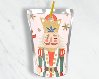 Christmas Nutcracker Juice Labels - Printable Party Favors (Digital Download)