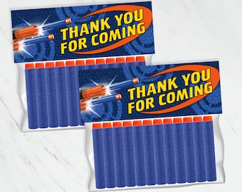 Dart Gun Birthday Treat Topper - Party Favor (Instant Download)