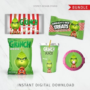 Christmas Favor Bags - Custom Chip Bags - Christmas Party- Christmas Party Supplies - Instant Download