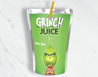 Christmas Juice Labels - Capri Sun Labels - Christmas Party- INSTANT DOWNLOAD