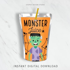 Halloween Juice Labels - Capri Sun Labels - Halloween Party- INSTANT DOWNLOAD
