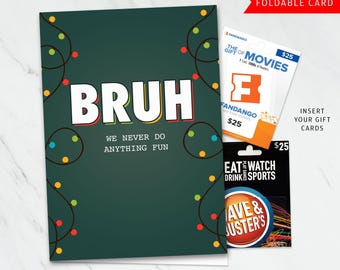 Funny Christmas Card, Sarcastic 'Bruh' Design (Digital Download)