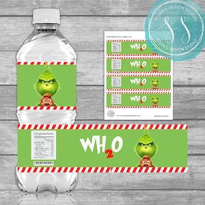 Christmas Water Bottle Labels- Water Bottle Labels - Christmas - INSTANT DOWNLOAD
