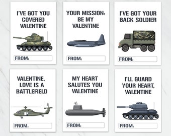 Kinderarmee Valentinstag | SOFORTIGER DOWNLOAD | Valentinstag Karten | ARMEE Karten | Soldat-Valentinstags-Karten