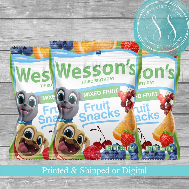 Puppy Dog Pals Fruit Snacks Favors Fruit Snacks Puppy Dog Etsy