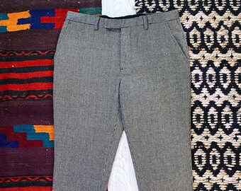 Skinny Checkered Wool Trousers - 30W 29L