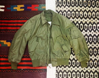 Bomber Jacket - matte army green- Men's SMALL