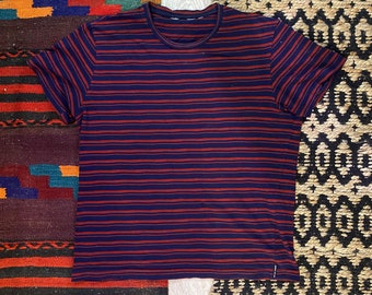 Ben Sherman Blue & Red Striped T Shirt - Men's Small/Medium