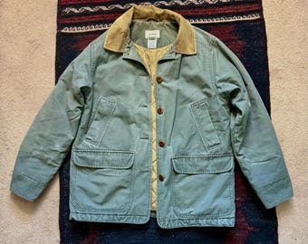 Vintage LL Bean Original Field Coat - Green/Beige - Med/Small