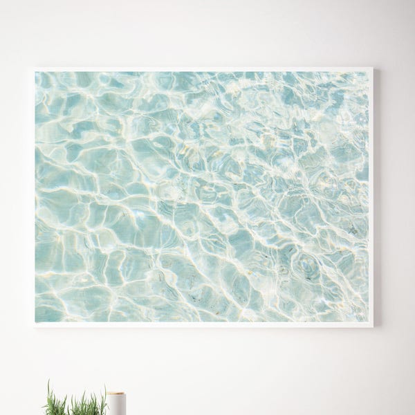 ocean wall art, emerald ocean print, instant download printable art, clean ocean poster, transparent ocean poster, ocean digital poster