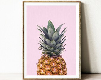 Printable pineapple wall art, contemporary pineapple print, tropical fruit printable poster, contemporary photography, pineapple wall decor