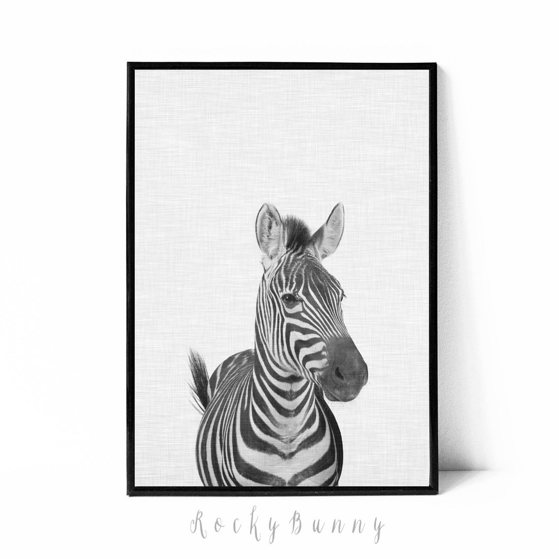 Modern Black and White Wall Art, Zebra Poster, Nursery Print, Modern