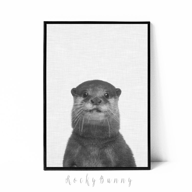 Painting,Watercolor,Poster Nursery Otter Print Animals Pic No 8 