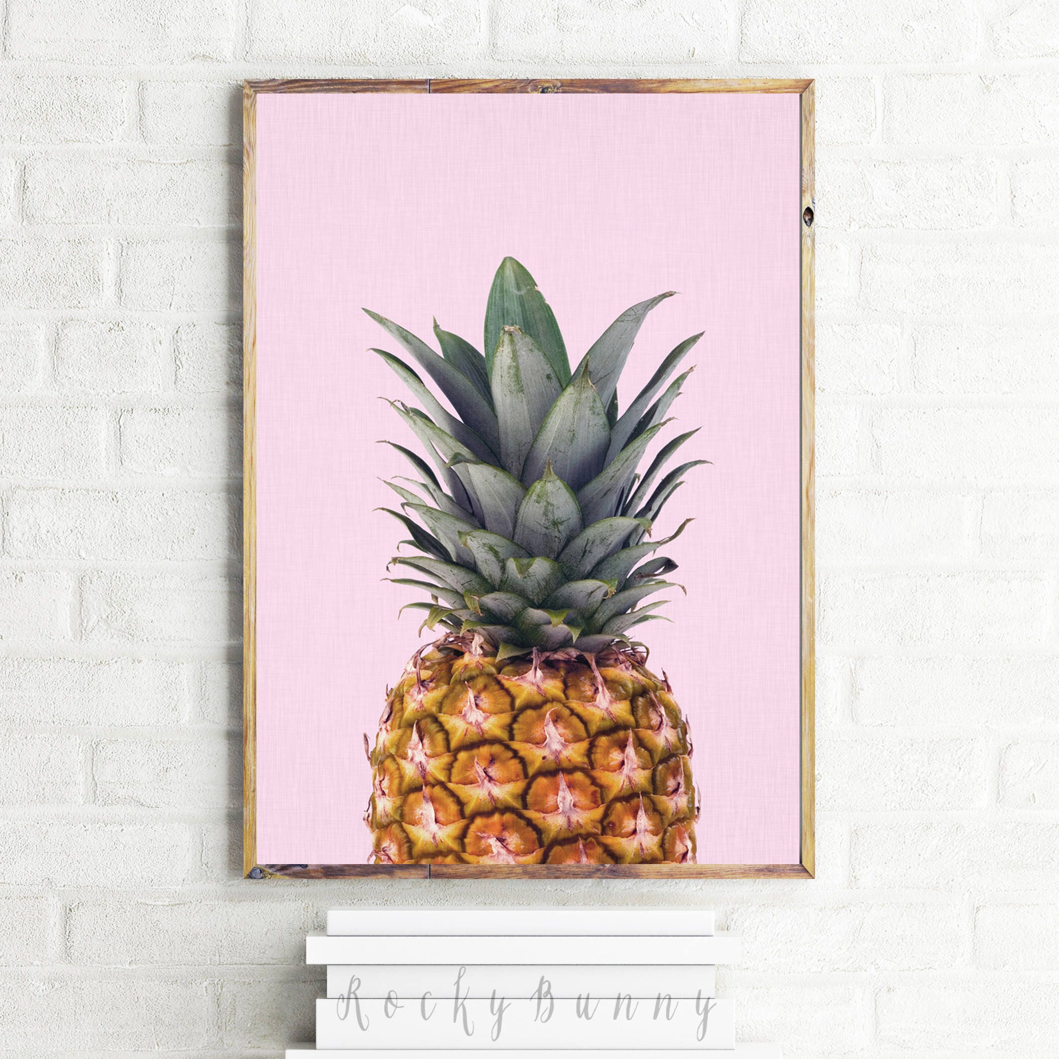 Printable Pineapple Wall Art, Contemporary Pineapple Print, Tropical ...