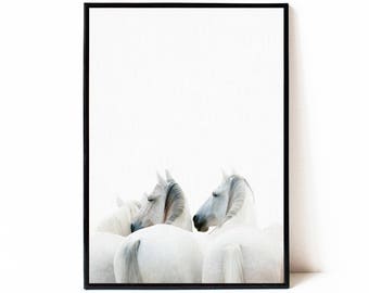 Horse wall art print, instant download printable art, modern wall decor, black and white horse photography, modern horse wall decor, photo