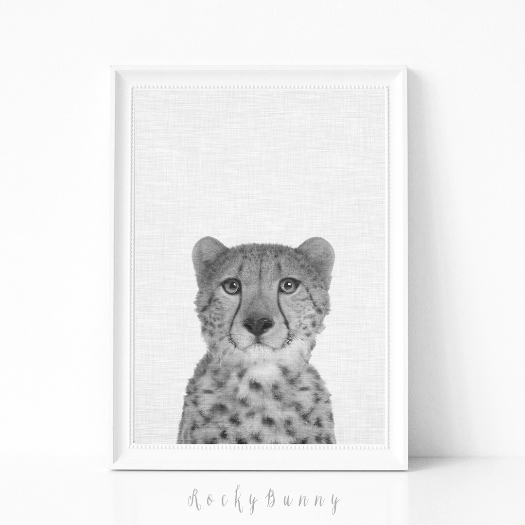 Black and White Cheetah Print Kidsroom Decor Nursery Print Etsy