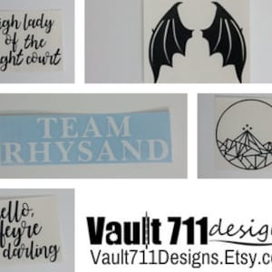 A Court of Thorns and Roses series Inspired Vinyl Decals